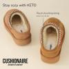 imageCUSHIONAIRE Keto Womens Slippers SlipOn Suede Mule Slipper  Cozy ampamp Stylish Memory Foam ampamp Faux Fur Lining Wide Widths AvailableChestnut