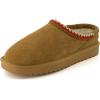 imageCUSHIONAIRE Keto Womens Slippers SlipOn Suede Mule Slipper  Cozy ampamp Stylish Memory Foam ampamp Faux Fur Lining Wide Widths AvailableChestnut