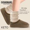 imageCUSHIONAIRE Keto Womens Slippers SlipOn Suede Mule Slipper  Cozy ampamp Stylish Memory Foam ampamp Faux Fur Lining Wide Widths AvailableTaupe