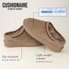imageCUSHIONAIRE Keto Womens Slippers SlipOn Suede Mule Slipper  Cozy ampamp Stylish Memory Foam ampamp Faux Fur Lining Wide Widths AvailableTaupe