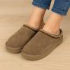 imageCUSHIONAIRE Keto Womens Slippers SlipOn Suede Mule Slipper  Cozy ampamp Stylish Memory Foam ampamp Faux Fur Lining Wide Widths AvailableTaupe
