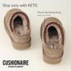 imageCUSHIONAIRE Keto Womens Slippers SlipOn Suede Mule Slipper  Cozy ampamp Stylish Memory Foam ampamp Faux Fur Lining Wide Widths AvailableTaupe