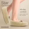 imageCUSHIONAIRE Star Womens Faux Sherpa Moccasin Slippers  Cozy IndoorOutdoor SlipOn with Memory Foam ampamp Durable Rubber Sole Wide Widths AvailableBeige