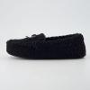 imageCUSHIONAIRE Star Womens Faux Sherpa Moccasin Slippers  Cozy IndoorOutdoor SlipOn with Memory Foam ampamp Durable Rubber Sole Wide Widths AvailableBlack