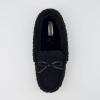 imageCUSHIONAIRE Star Womens Faux Sherpa Moccasin Slippers  Cozy IndoorOutdoor SlipOn with Memory Foam ampamp Durable Rubber Sole Wide Widths AvailableBlack
