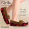 imageCUSHIONAIRE Stella Womens Moccasin Slippers  Faux Fur Lining Memory Foam ampamp Wide Widths AvailableBrown Combo