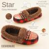 imageCUSHIONAIRE Stella Womens Moccasin Slippers  Faux Fur Lining Memory Foam ampamp Wide Widths AvailableBrown Combo
