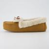 imageCUSHIONAIRE Stella Womens Moccasin Slippers  Faux Fur Lining Memory Foam ampamp Wide Widths AvailableChestnut