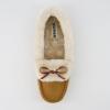 imageCUSHIONAIRE Stella Womens Moccasin Slippers  Faux Fur Lining Memory Foam ampamp Wide Widths AvailableChestnut