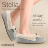 imageCUSHIONAIRE Stella Womens Moccasin Slippers  Faux Fur Lining Memory Foam ampamp Wide Widths AvailableGrey