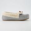 imageCUSHIONAIRE Stella Womens Moccasin Slippers  Faux Fur Lining Memory Foam ampamp Wide Widths AvailableGrey