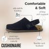 imageCUSHIONAIRE Womens Boulder Genuine Suede Clog with Swivel Strap  Lightweight EVA Sole Memory Foam Insole Wide Widths AvailableBlack