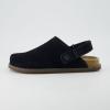 imageCUSHIONAIRE Womens Boulder Genuine Suede Clog with Swivel Strap  Lightweight EVA Sole Memory Foam Insole Wide Widths AvailableBlack