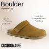 imageCUSHIONAIRE Womens Boulder Genuine Suede Clog with Swivel Strap  Lightweight EVA Sole Memory Foam Insole Wide Widths AvailableChestnut Suede