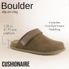 imageCUSHIONAIRE Womens Boulder Genuine Suede Clog with Swivel Strap  Lightweight EVA Sole Memory Foam Insole Wide Widths AvailableTaupe Suede