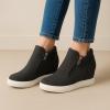 imageCUSHIONAIRE Womens Hart Hidden Wedge Sneaker Wide Width AvailableBlack Canvas