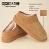 imageCUSHIONAIRE Womens Hilo 2 Premium Suede SlipOn House Slippers  Clog Slippers for Women Memory Foam Faux Shearling Wide Widths AvailableForest Green 2