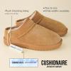 imageCUSHIONAIRE Womens Hilo 2 Premium Suede SlipOn House Slippers  Clog Slippers for Women Memory Foam Faux Shearling Wide Widths AvailableForest Green 2