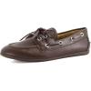 imageCUSHIONAIRE Anchor Lightweight Boat Shoes for Women  SlipOn Moccasin Loafers with Nautical Design  Wide Widths AvailableDark Brown Smooth