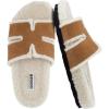 imageCUSHIONAIRE Cuddle Fur Slippers for Women Faux Shearling Slide Sandal Memory Foam Wide Widths AvailableRust