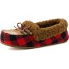 imageCUSHIONAIRE Stella Womens Moccasin Slippers  Faux Fur Lining Memory Foam ampamp Wide Widths AvailableBrown Combo