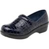 imageCUSHIONAIRE Womens Claire SlipOn Clog Vegan Leather Memory Foam Lightweight Comfort Clog with 15Inch HeelNavy Croco