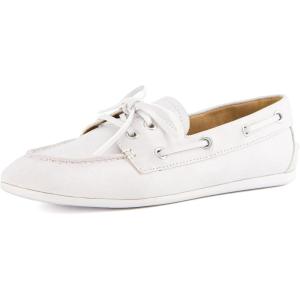 imageCUSHIONAIRE Anchor Lightweight Boat Shoes for Women  SlipOn Moccasin Loafers with Nautical Design  Wide Widths AvailableWhite Smooth