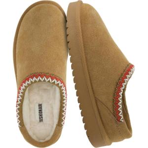 imageCUSHIONAIRE Keto Womens Slippers SlipOn Suede Mule Slipper  Cozy ampamp Stylish Memory Foam ampamp Faux Fur Lining Wide Widths AvailableChestnut