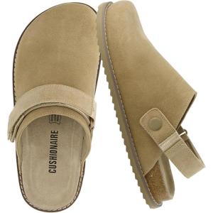imageCUSHIONAIRE Womens Boulder Genuine Suede Clog with Swivel Strap  Lightweight EVA Sole Memory Foam Insole Wide Widths AvailableBiscuit Suede