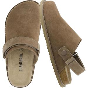 imageCUSHIONAIRE Womens Boulder Genuine Suede Clog with Swivel Strap  Lightweight EVA Sole Memory Foam Insole Wide Widths AvailableTaupe Suede