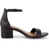 imageCUSHIONAIRE Alba Mid Block Heel Dress Shoes for Women  Open Toe Ankle Strap Heeled Womens Sandals with Memory Foam ComfortBlack