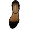 imageCUSHIONAIRE Alba Mid Block Heel Dress Shoes for Women  Open Toe Ankle Strap Heeled Womens Sandals with Memory Foam ComfortBlack Suede