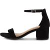 imageCUSHIONAIRE Alba Mid Block Heel Dress Shoes for Women  Open Toe Ankle Strap Heeled Womens Sandals with Memory Foam ComfortBlack Suede
