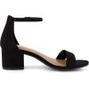 imageCUSHIONAIRE Alba Mid Block Heel Dress Shoes for Women  Open Toe Ankle Strap Heeled Womens Sandals with Memory Foam ComfortBlack Suede