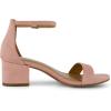 imageCUSHIONAIRE Alba Mid Block Heel Dress Shoes for Women  Open Toe Ankle Strap Heeled Womens Sandals with Memory Foam ComfortBlush Suede