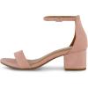imageCUSHIONAIRE Alba Mid Block Heel Dress Shoes for Women  Open Toe Ankle Strap Heeled Womens Sandals with Memory Foam ComfortBlush Suede