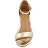 imageCUSHIONAIRE Alba Mid Block Heel Dress Shoes for Women  Open Toe Ankle Strap Heeled Womens Sandals with Memory Foam ComfortGold