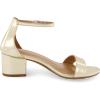 imageCUSHIONAIRE Alba Mid Block Heel Dress Shoes for Women  Open Toe Ankle Strap Heeled Womens Sandals with Memory Foam ComfortGold