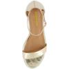 imageCUSHIONAIRE Alba Mid Block Heel Dress Shoes for Women  Open Toe Ankle Strap Heeled Womens Sandals with Memory Foam ComfortGold