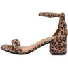 imageCUSHIONAIRE Alba Mid Block Heel Dress Shoes for Women  Open Toe Ankle Strap Heeled Womens Sandals with Memory Foam ComfortLeopard