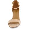 imageCUSHIONAIRE Alba Mid Block Heel Dress Shoes for Women  Open Toe Ankle Strap Heeled Womens Sandals with Memory Foam ComfortNatural Suede