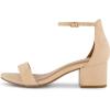 imageCUSHIONAIRE Alba Mid Block Heel Dress Shoes for Women  Open Toe Ankle Strap Heeled Womens Sandals with Memory Foam ComfortNatural Suede