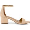 imageCUSHIONAIRE Alba Mid Block Heel Dress Shoes for Women  Open Toe Ankle Strap Heeled Womens Sandals with Memory Foam ComfortNatural Suede