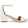 imageCUSHIONAIRE Alba Mid Block Heel Dress Shoes for Women  Open Toe Ankle Strap Heeled Womens Sandals with Memory Foam ComfortWhite
