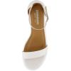 imageCUSHIONAIRE Alba Mid Block Heel Dress Shoes for Women  Open Toe Ankle Strap Heeled Womens Sandals with Memory Foam ComfortWhite