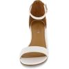 imageCUSHIONAIRE Alba Mid Block Heel Dress Shoes for Women  Open Toe Ankle Strap Heeled Womens Sandals with Memory Foam ComfortWhite