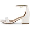 imageCUSHIONAIRE Alba Mid Block Heel Dress Shoes for Women  Open Toe Ankle Strap Heeled Womens Sandals with Memory Foam ComfortWhite