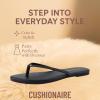 imageCUSHIONAIRE Cruise Flip Flops for Women Footwear  Vacation Beach Essentials  Casual Summer Sandals for Women with Wide WidthBlack Smooth
