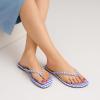 imageCUSHIONAIRE Cruise Flip Flops for Women Footwear  Vacation Beach Essentials  Casual Summer Sandals for Women with Wide WidthBlue White