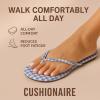 imageCUSHIONAIRE Cruise Flip Flops for Women Footwear  Vacation Beach Essentials  Casual Summer Sandals for Women with Wide WidthBlue White